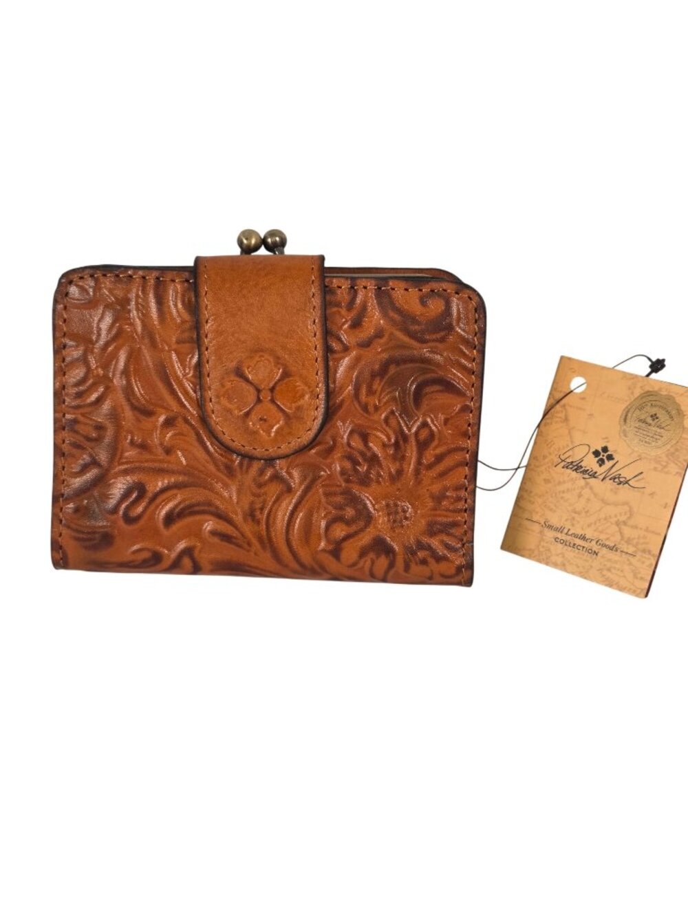 Patricia Nash Burnished Leather Embossed Iberia Wallet W/ RFID Protection